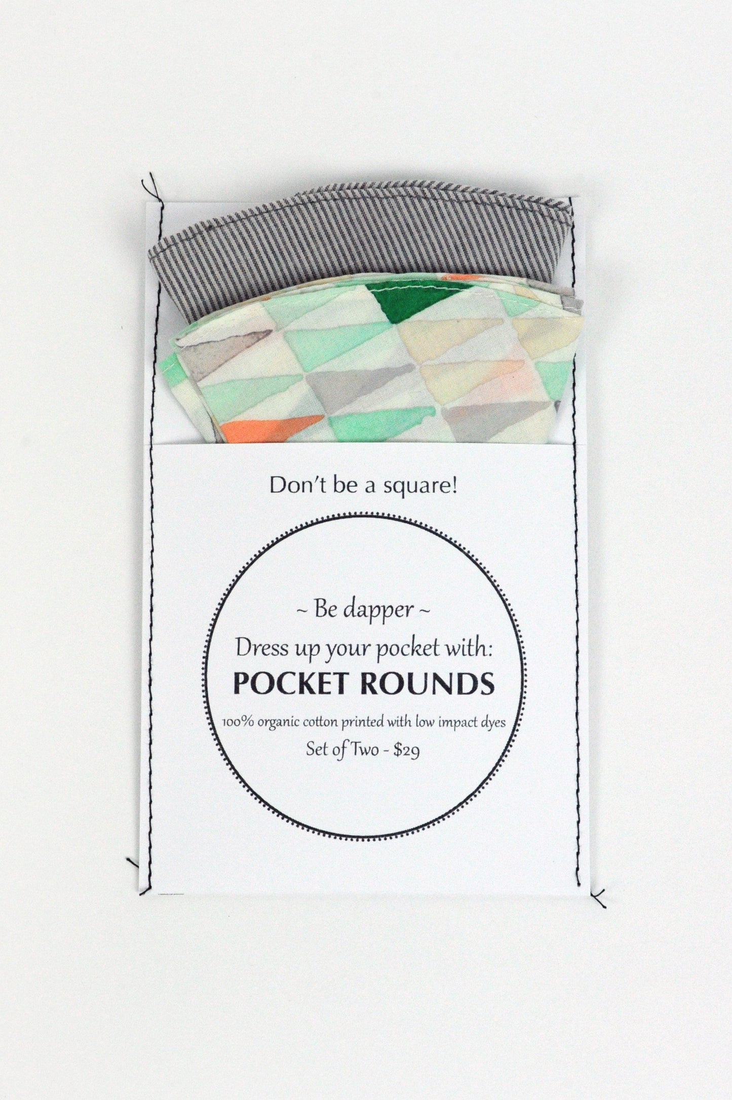 Pocket Rounds (set of 2) - triangle/stripe