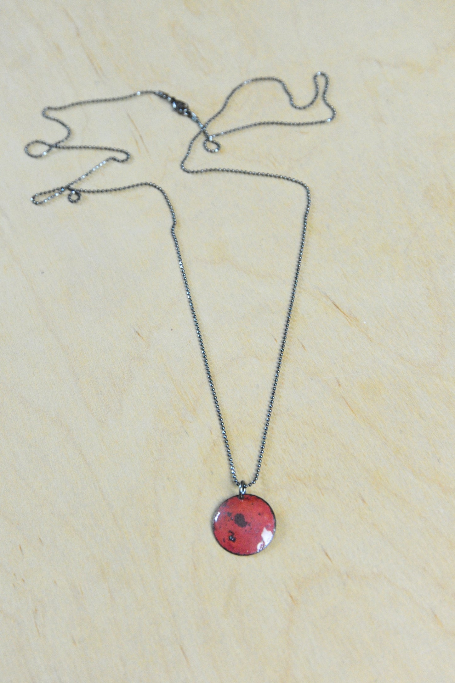 Round Sunset Enamel Necklace
