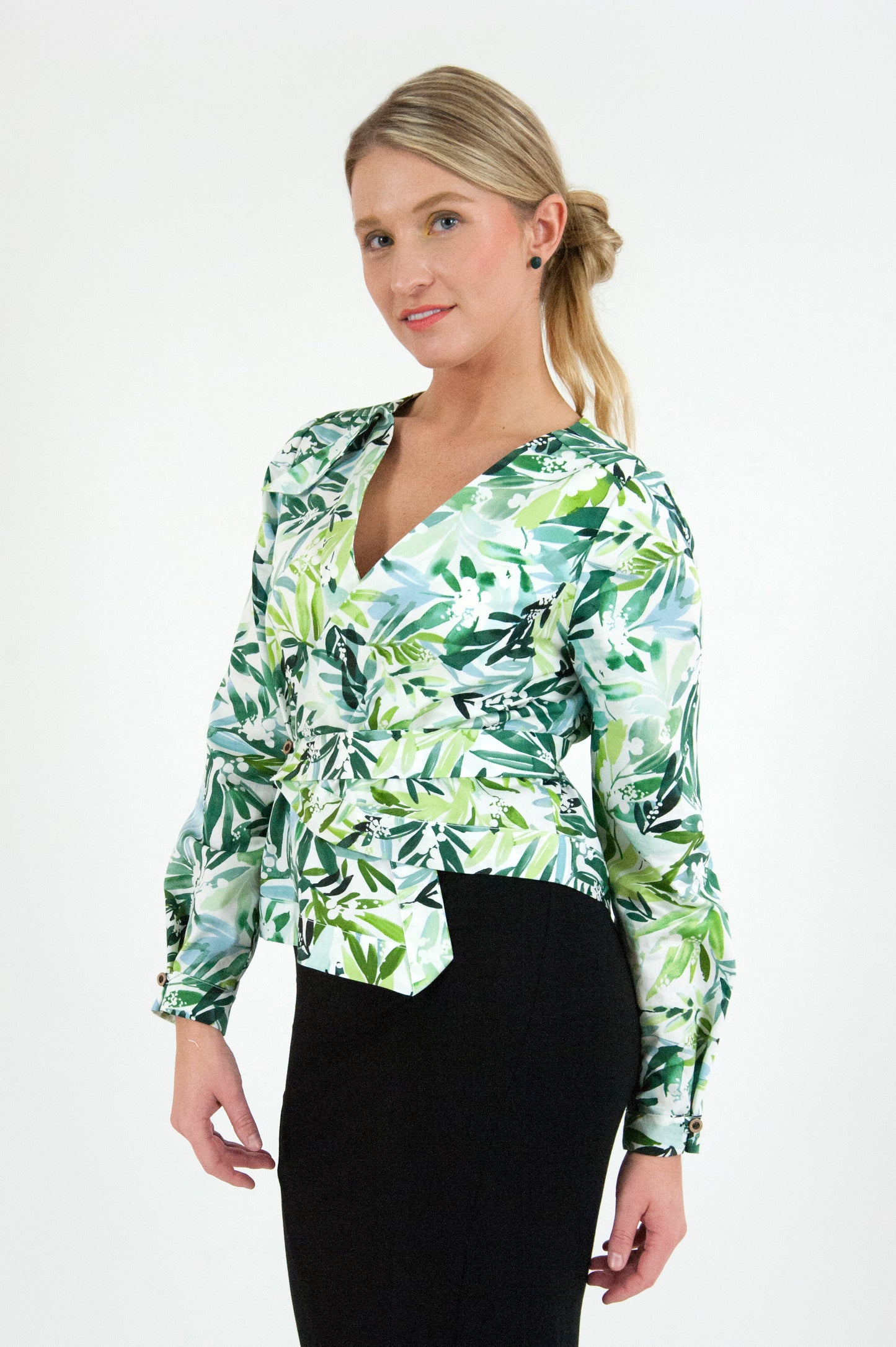 Foliage Wrap Blouse