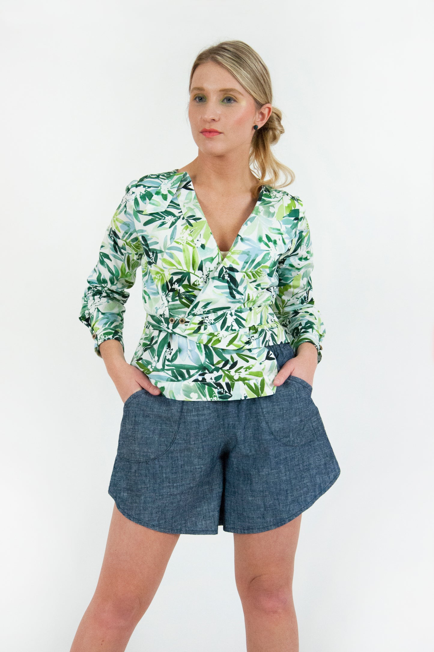 Foliage Wrap Blouse