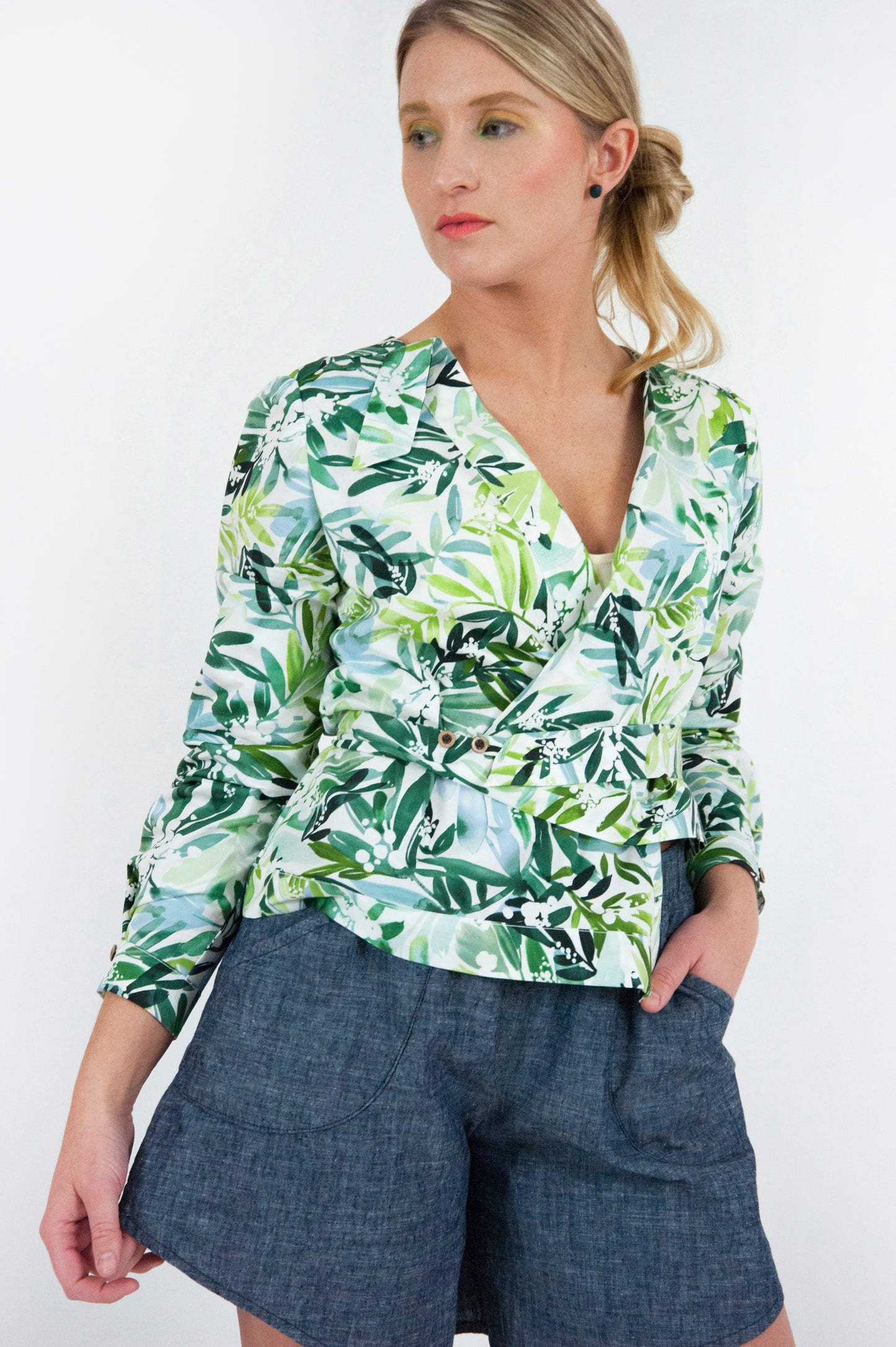 Foliage Wrap Blouse