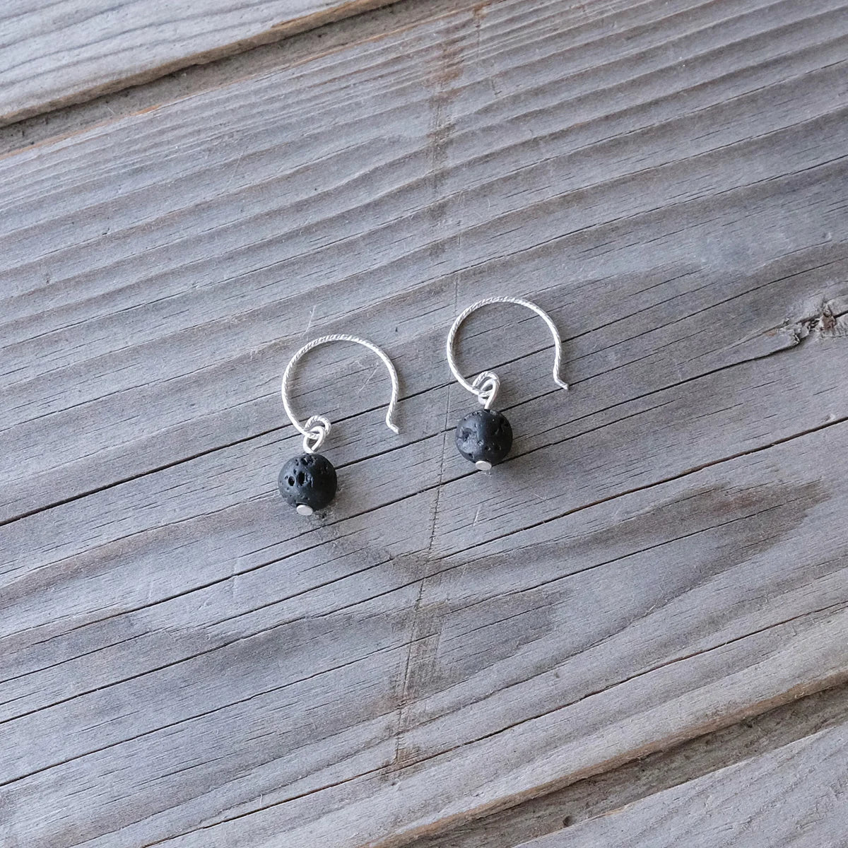 Lava Bead Hook Earrings & Essential Oils Set