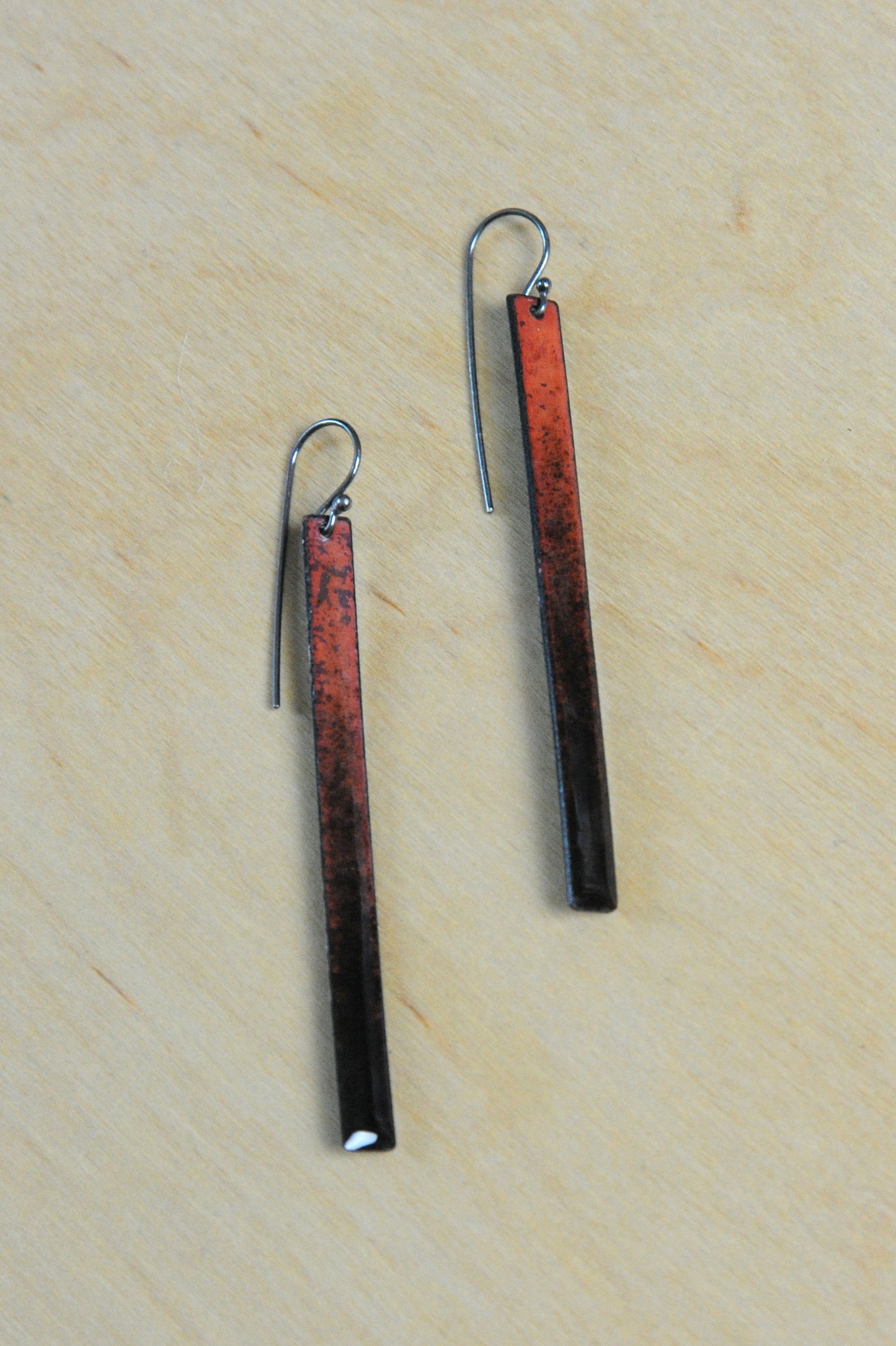 Long Sunset Enamel Earrings