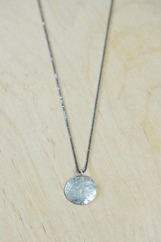 Silver Full Moon Charm Necklace